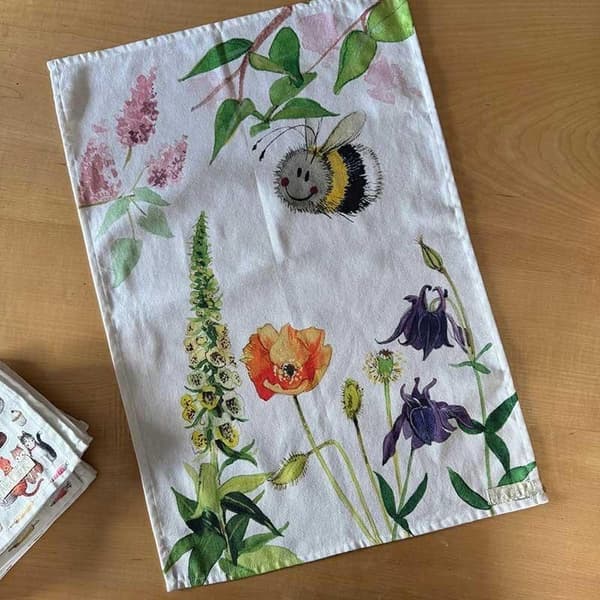 Køkkenhåndklæde TT47 Bier og blomster