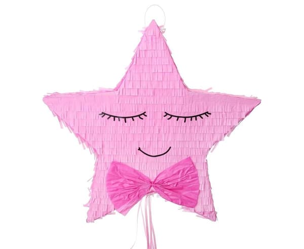 Lyserød stjerne piñata 45x8x43cm