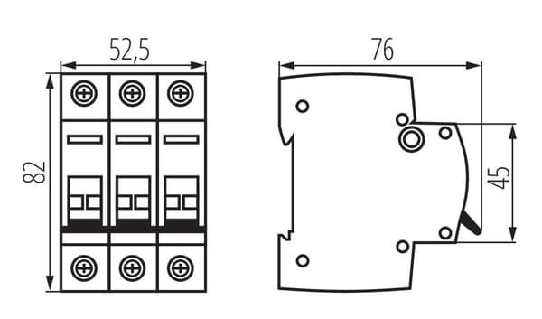 Modulær isolatorafbryder 3P 63A KMI-3/63A til Ideal KANLUX skinne