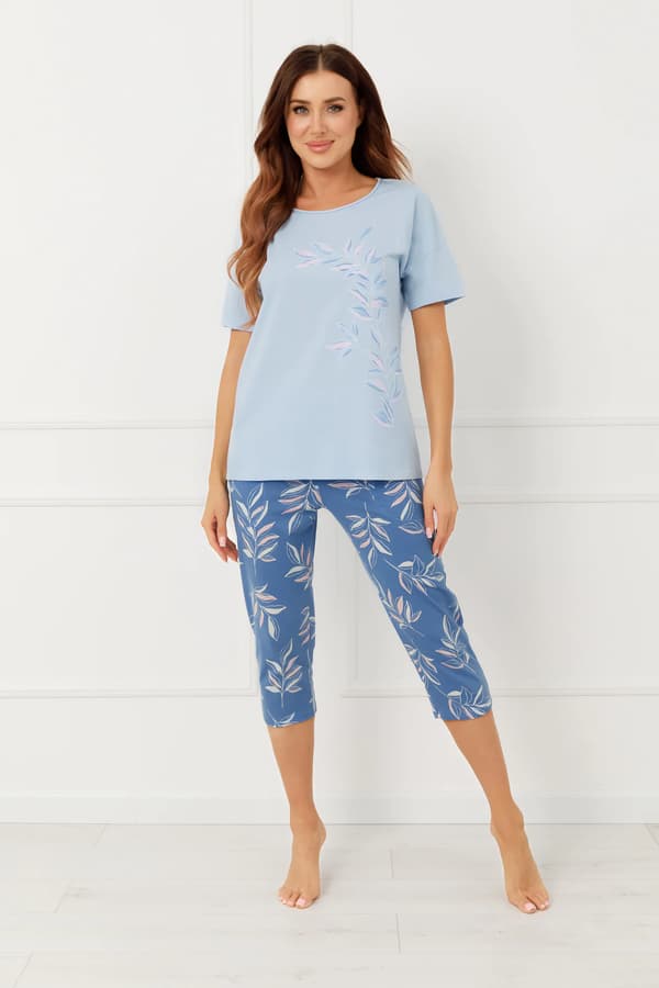 Dampyjamas, korta ärmar, 3/4-byxor, Erula XXL