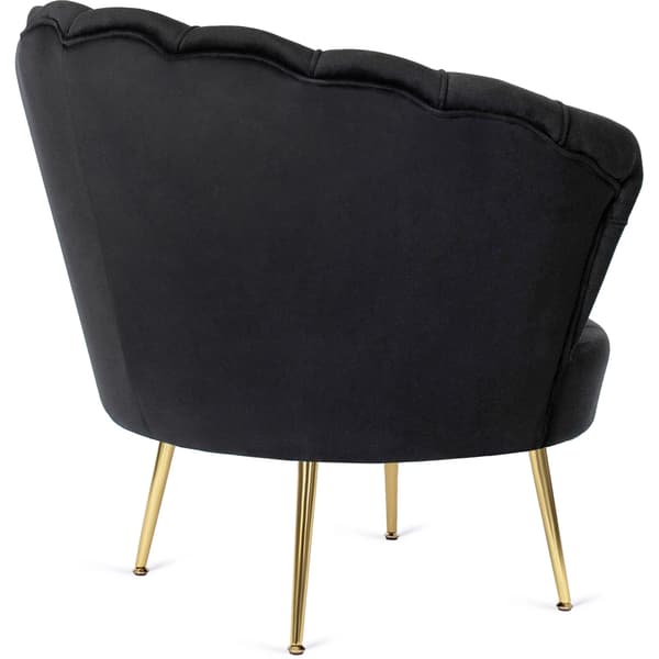 ANGEL Shell Lænestol til Stuen, Sort Velour, Moderne