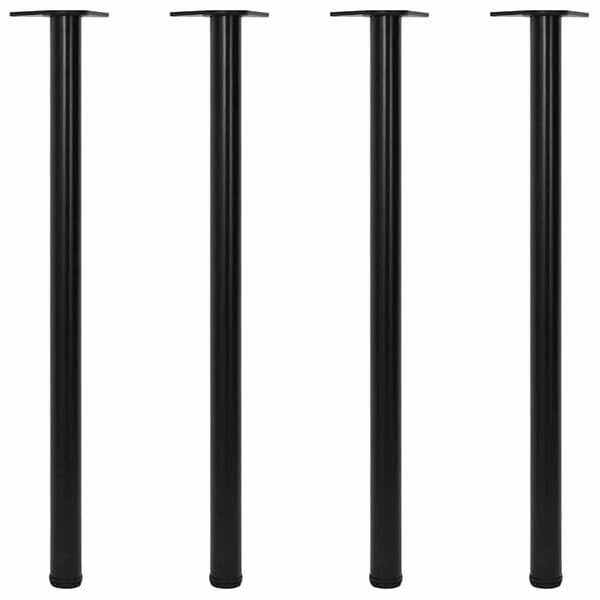 4 højdejusterbare bordben, sorte, 1100 mm