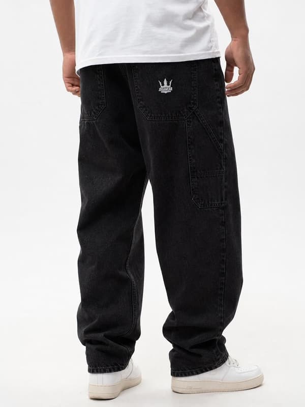 Jigga Wear Base M Super Baggy Cargo Jeans til Herrer Sort