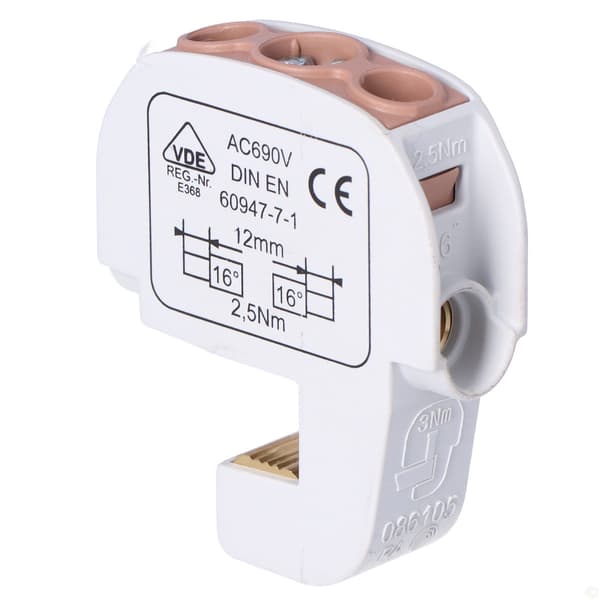 Isoleret skinneterminal SBB 16 86105 simblock, brun