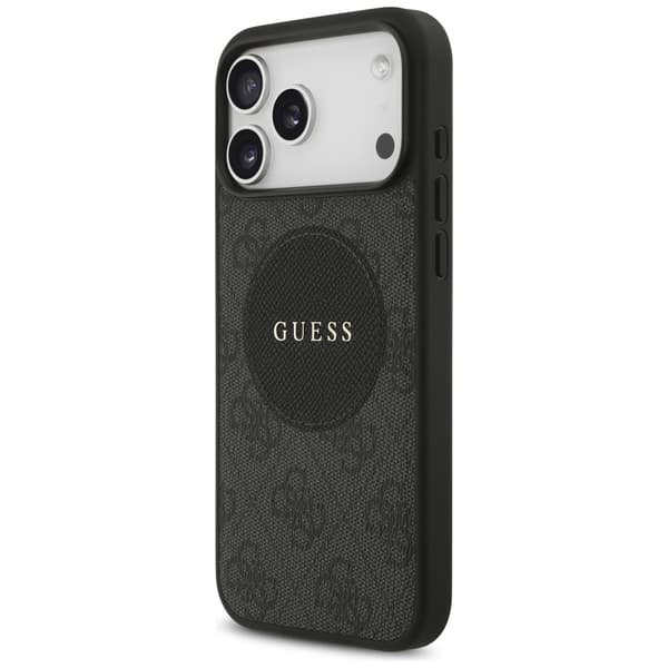 Guess 4G Circle Classic Logo MagSafe-etui til iPhone 17 Pro Max, sort