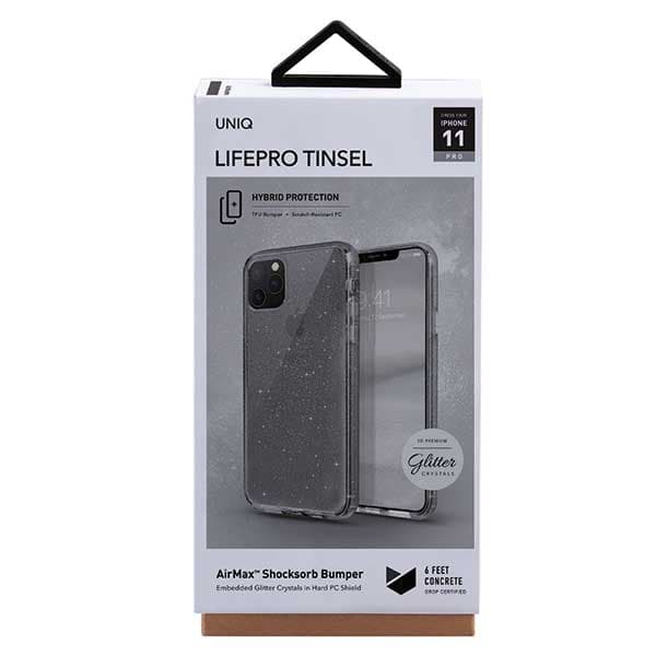 UNIQ LifePro Tinsel Glitter-cover til iPhone 11 Pro, sort