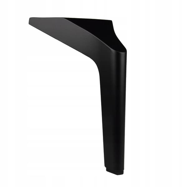 Sort metalmøbelben til skab, seng, loftmøbel, skrå, 18 cm