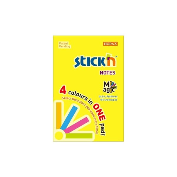 Selvklæbende notesblok 51x76mm neon mix 100K