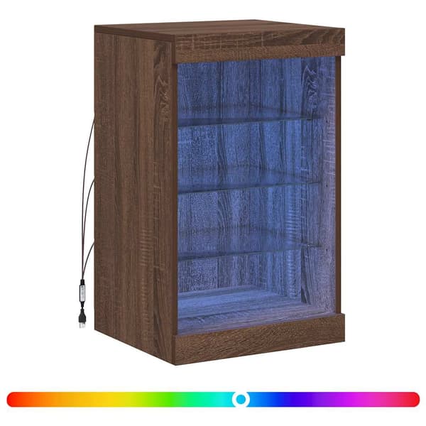 vidaXL LED-skab brunt egetræ 41x37x67 cm