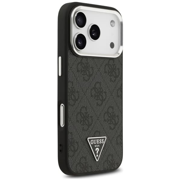 Guess 4G Triangle Logo MagSafe-etui til iPhone 17 Pro, sort sølv