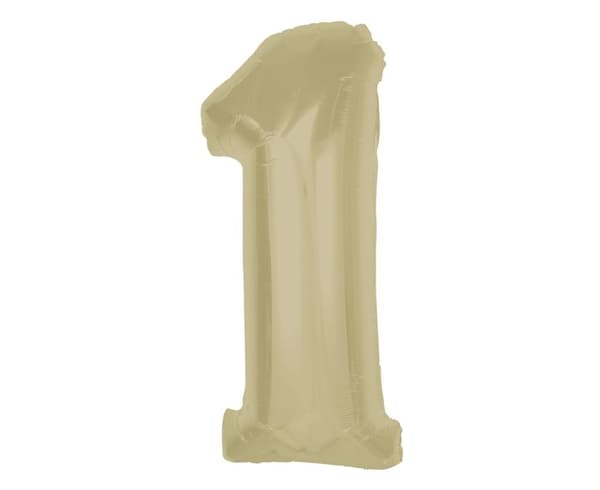 Smart folieballon nummer 1 mat latte 92cm