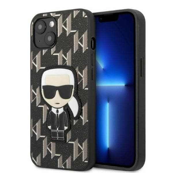 Karl Lagerfeld KLHCP13SPMNIKBK iPhone 13 mini 5,4" hårdt cover sort/sort Monogram Ikonik Patch