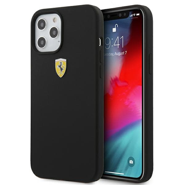 Ferrari On Track Silikone Etui til iPhone 12 Pro Max, Sort
