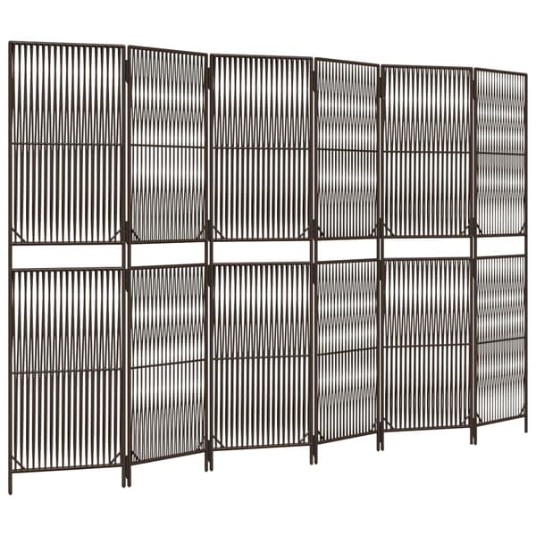 vidaXL 6-panels brun polyrattanskærm