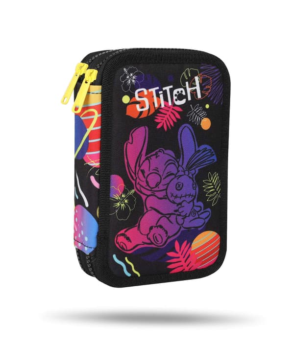 Disney Sort. Dobbelt penalhus med tilbehør. Stitch