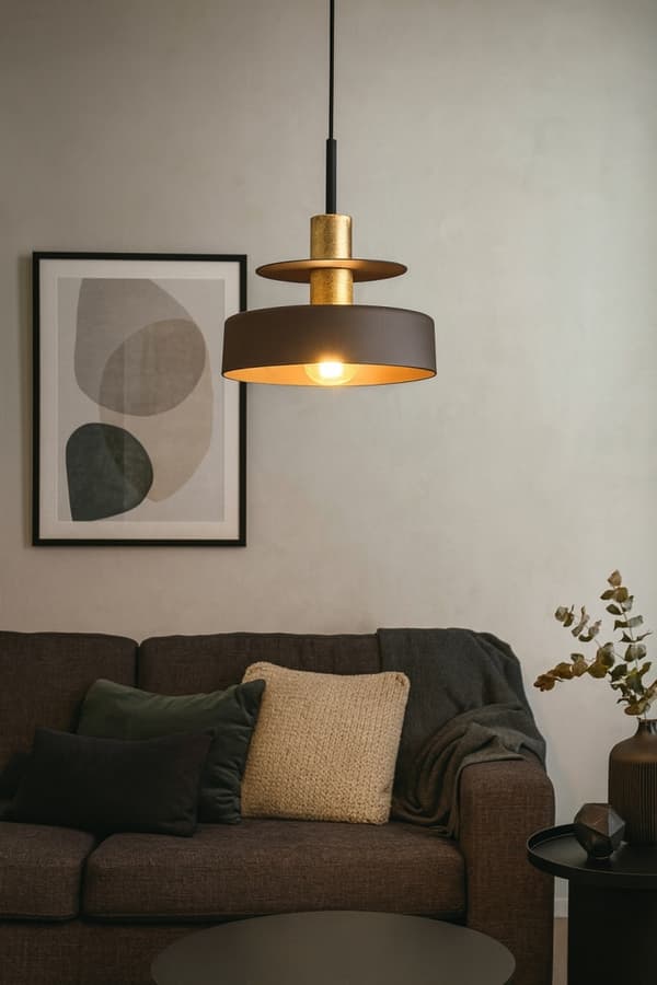 Hængelampe 1xE27 Solea Brun/Guld