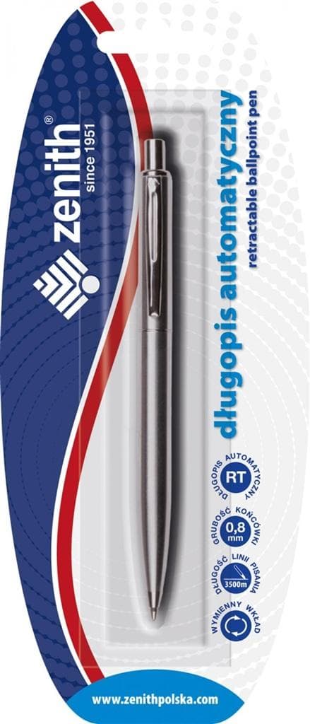 Silverfärgad bls ZENITH automatisk kulspetspenna