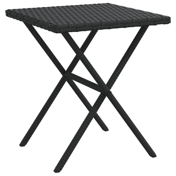 vidaXL liggestole med bord, sæt med 2, sort, polyrattan
