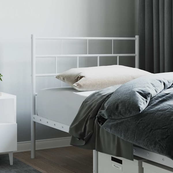 vidaXL metalsengegavl hvid 80 cm