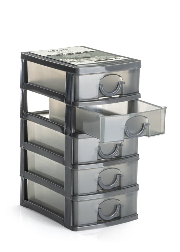 Mini-organisator til småting, 5 skuffer