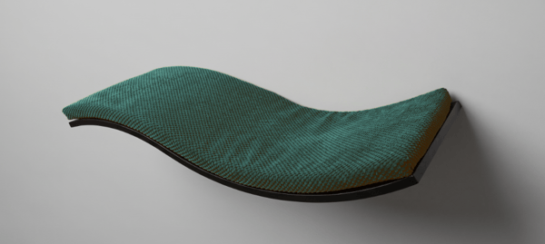 Puinen kissahylly Wave 95cm Oikea Pullonvihreä