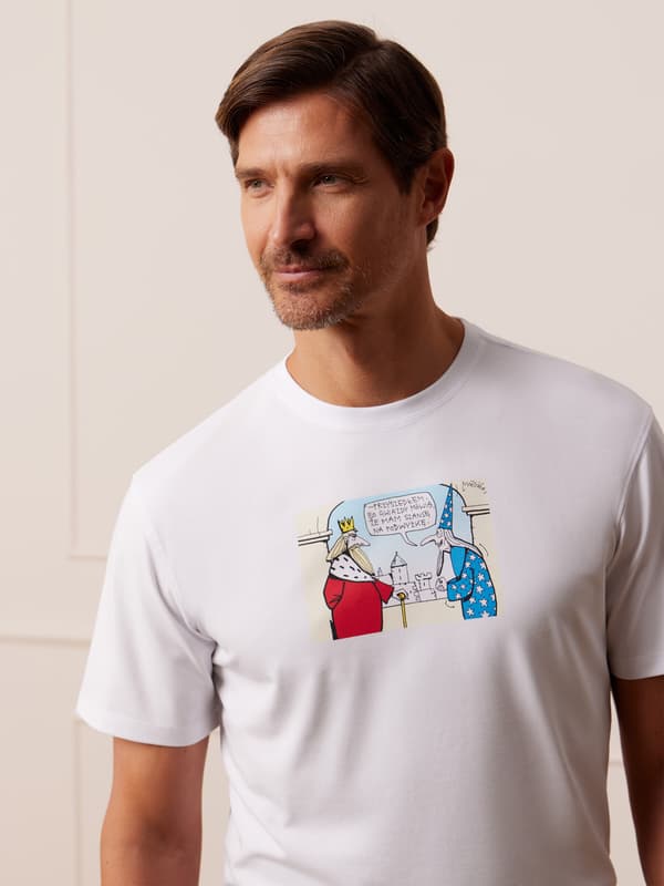 HVID T-SHIRT MÆLK M