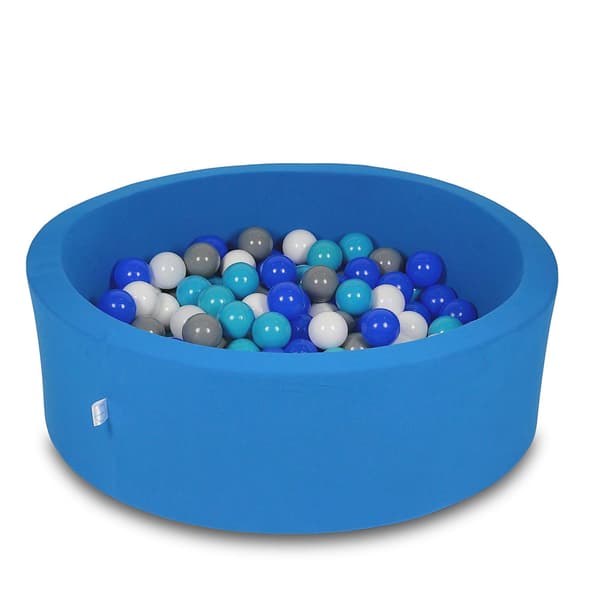 Torr pool 90x30cm blå med 200 bollar: turkos, blå, vit, grå