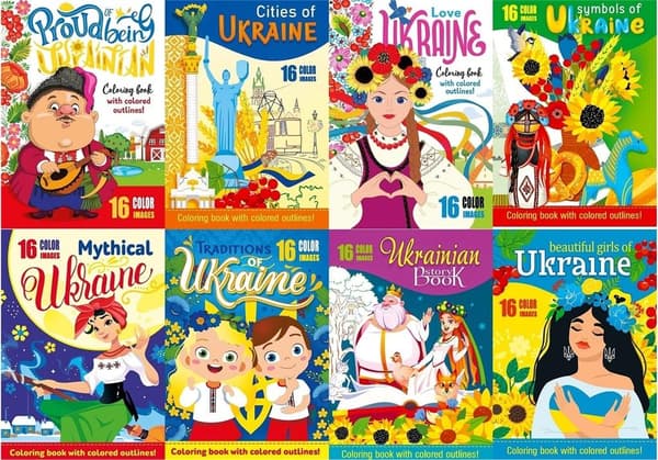 A4 målarbok 16 bilder Ukraina