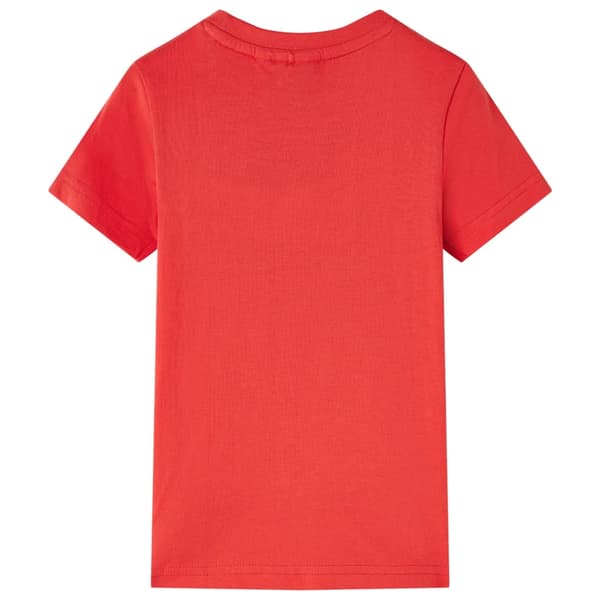 Barn-T-shirt, röd, 128