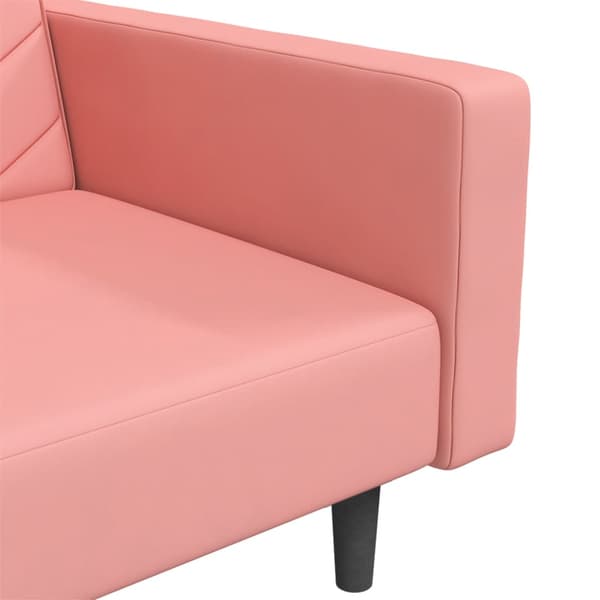 vidaXL 2-sitssoffa med 2 kuddar, rosa sammet