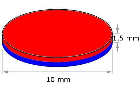 Neodyymisylinterimagneetti 10x1,5 mm 3M itseliimautuva, pyöreä, Hunter