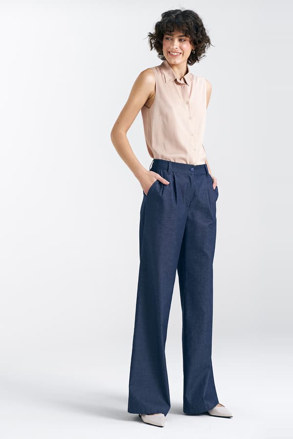 Jeans med vide ben - denim 42