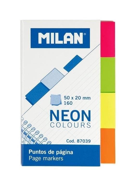 Neonfarvede indeksmarkører 50x20mm MILAN