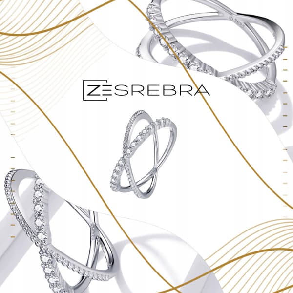 Sølv dobbelt ring 925 sølv størrelse 17 infinity zirkoner