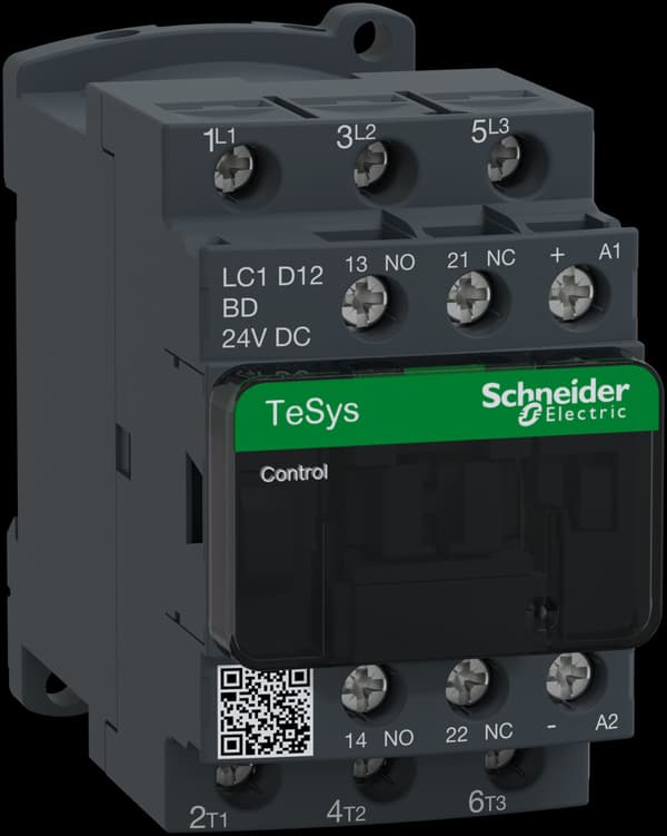 Effektkontaktor TeSys D AC3 12A 3P 1NO 1NC spole 24VDC
