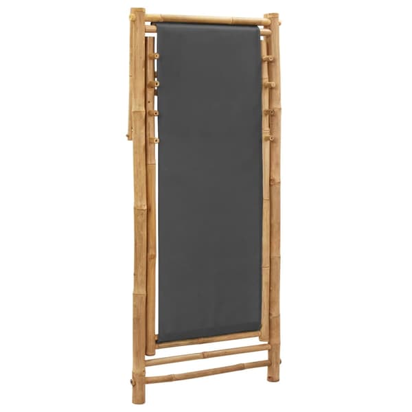 vidaXL Solstol i bambu och mörkgrå canvas