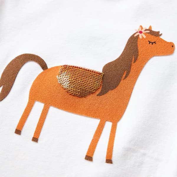 Barn långärmad T-shirt, ecru, 128