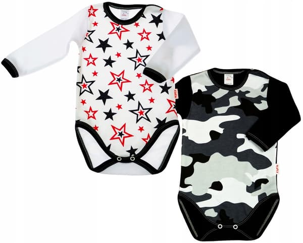 Bodysuitlängd 2-pack Stjärnor + Kamouflage r 68 klekle