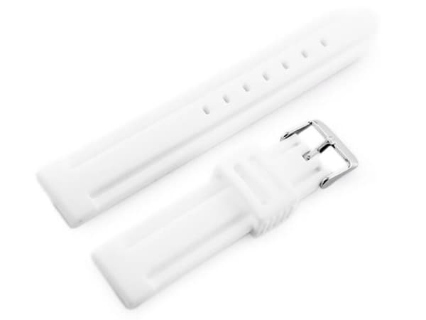 Gummirem för klocka U09 - vit - 24mm