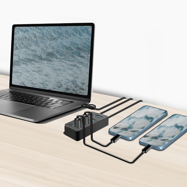 USB 3.2 Gen1 Hub 4xUSB-switchar - LogiLink - Snabb överföring, kompakt