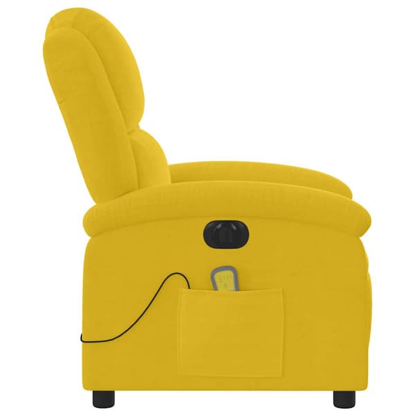 vidaXL Elektrisk vilfåtölj med massagefunktion gul sammet