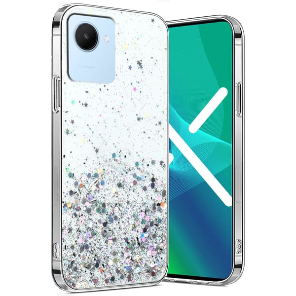 Etui til Realme C30 / Narzo 50i Prime, Glitrende, Gennemsigtig