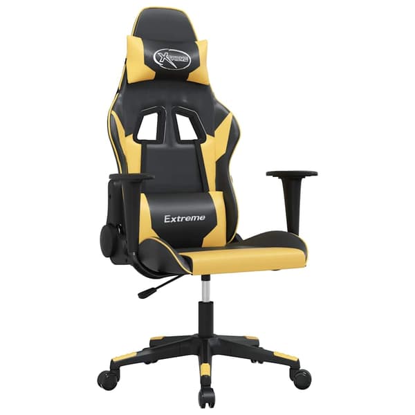 vidaXL gamingstol, sort og guld, kunstlæder