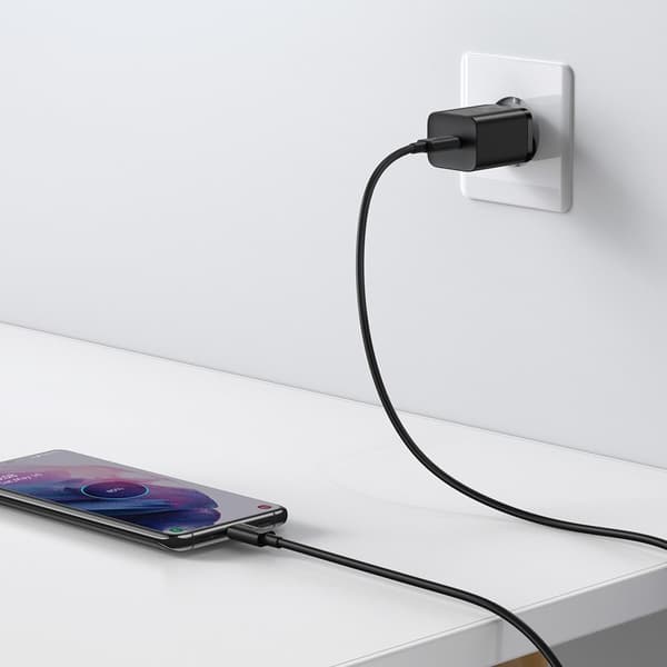 Superhurtig USB-C 25W strømforsyning hurtigoplader - Sort