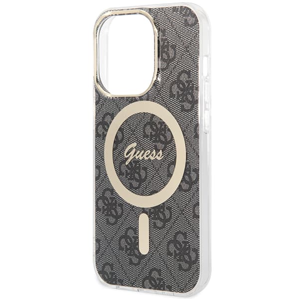 Guess IML 4G MagSafe -kotelo iPhone 15 Prolle, musta