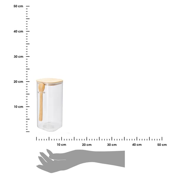 Glaskrukke med ske 1500 ml