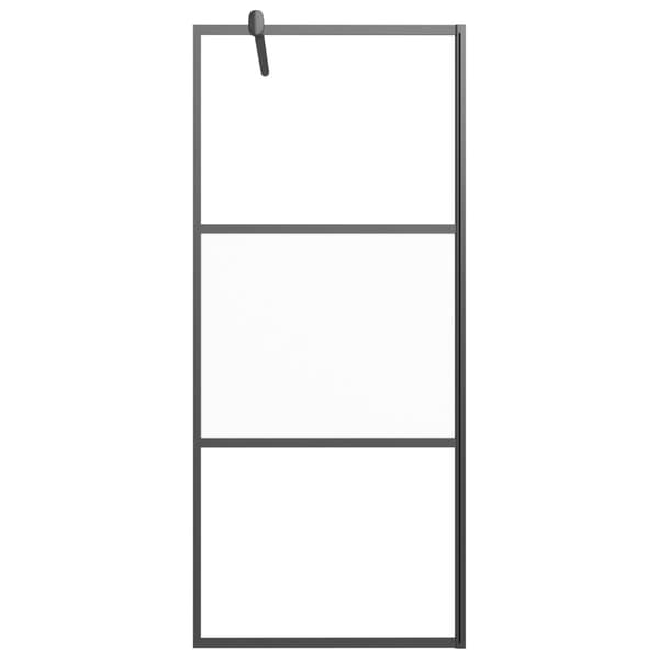 vidaXL Duschvägg, 80x195 cm, halvfrostat ESG-glas, svart