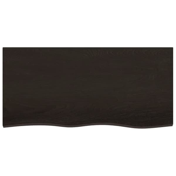 vidaXL hylde mørkebrun 100x50x(2-4) cm egetræsfinish