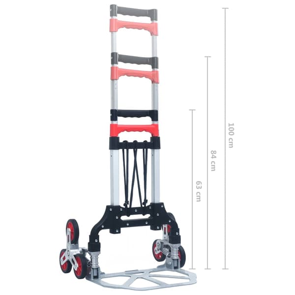 vidaXL foldbar trappevogn, 70 kg, aluminium, sølv