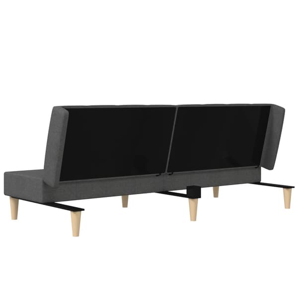 vidaXL 2-sits bäddsoffa, mörkgrå, klädd i tyg